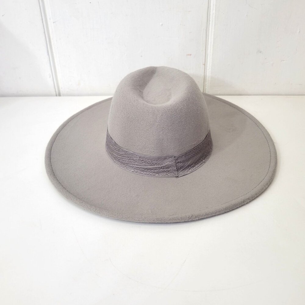 Carley Jean Los Angeles Wide-Brimmed Gray Felt Hat - Picture 2 of 7